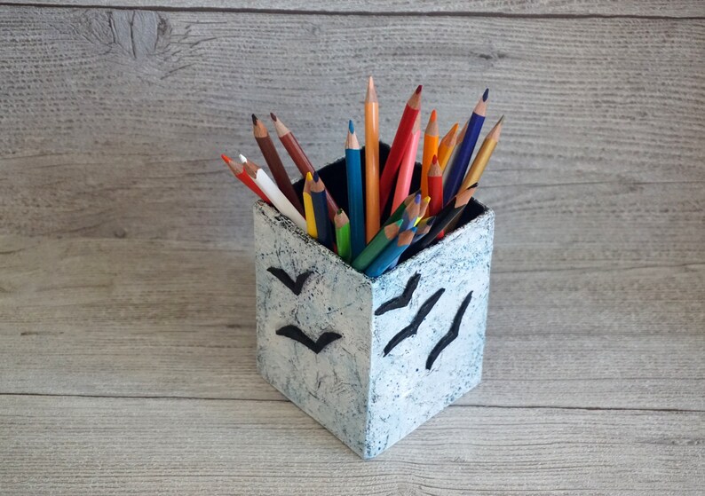 Pencil Holder. Paper Mache Pen Holder. Back to School Gift Etsy