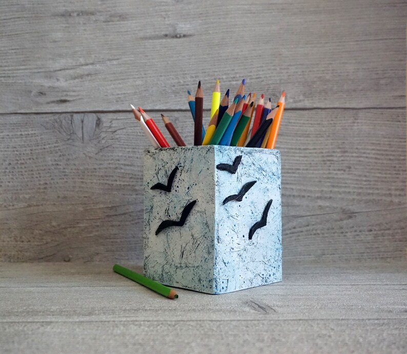 Pencil Holder. Paper Mache Pen Holder. Back to School Gift Etsy