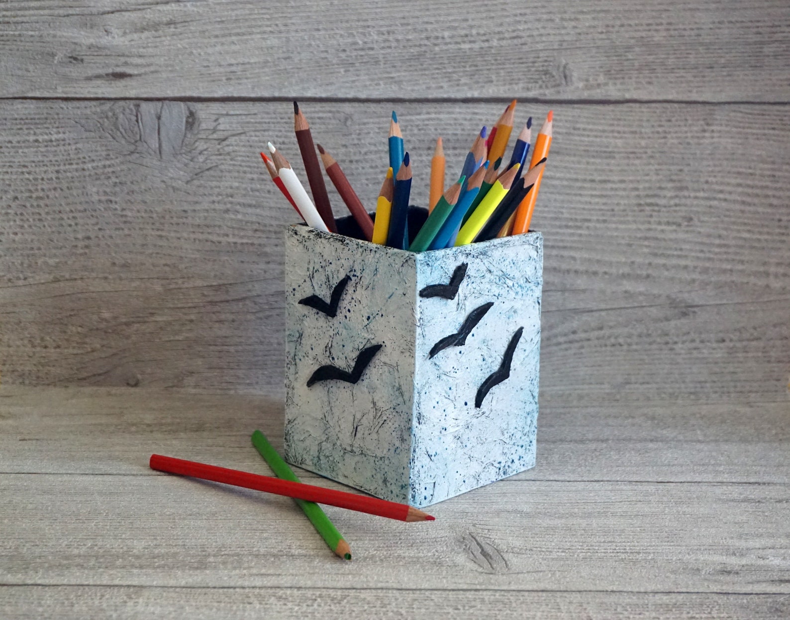 Pencil Holder. Paper Mache Pen Holder. Back to School Gift Etsy UK