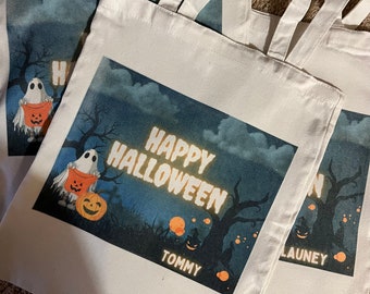 Sac de bonbons d'Halloween personnalisé en toile