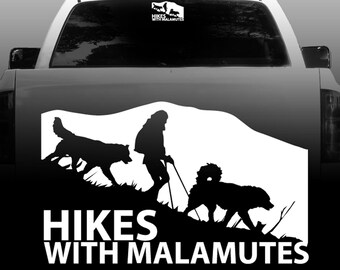 Escursioni con i Malamute - Alaskan Malamute - Outdoor - Alta qualità - Adesivi per auto - Adesivo