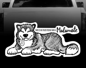 True friend Malamute Vinyl Decal - Alaskan Malamute - Outdoor - High Quality - Car Decals - Sticker