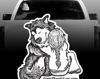 I buoni amici sono difficili da trovare, ancora più difficili da lasciare e impossibili da dimenticare - Adesivo in vinile - Alaskan Malamute - Alta qualità - Auto/Finestra/Adesivo