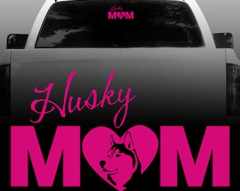 Husky Mom Vinyl Decal - Siberian Husky - Paw Print - Outdoor - High Quality - Car Decals - Sticker