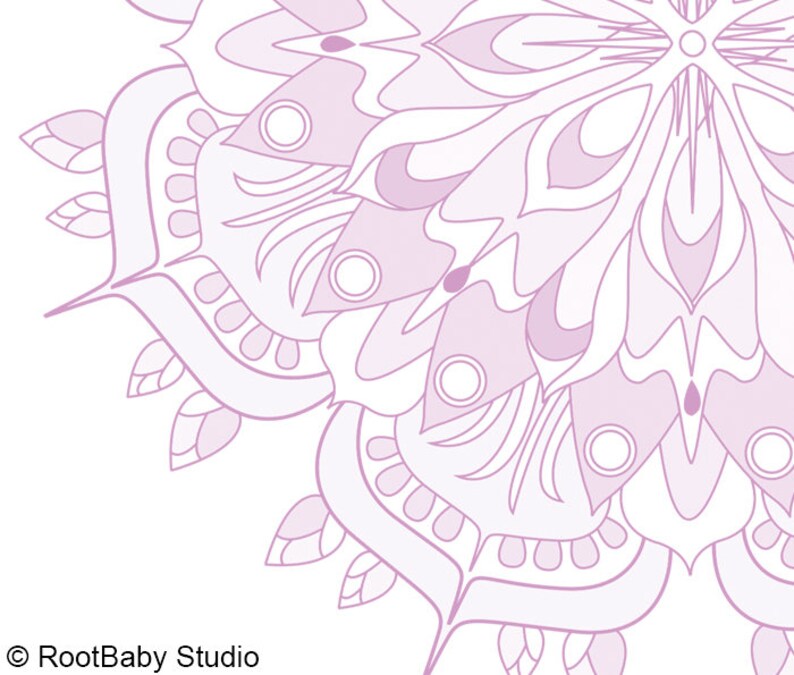 Download Pink Flower Bud Mandala Printable Wall Art INSTANT ...