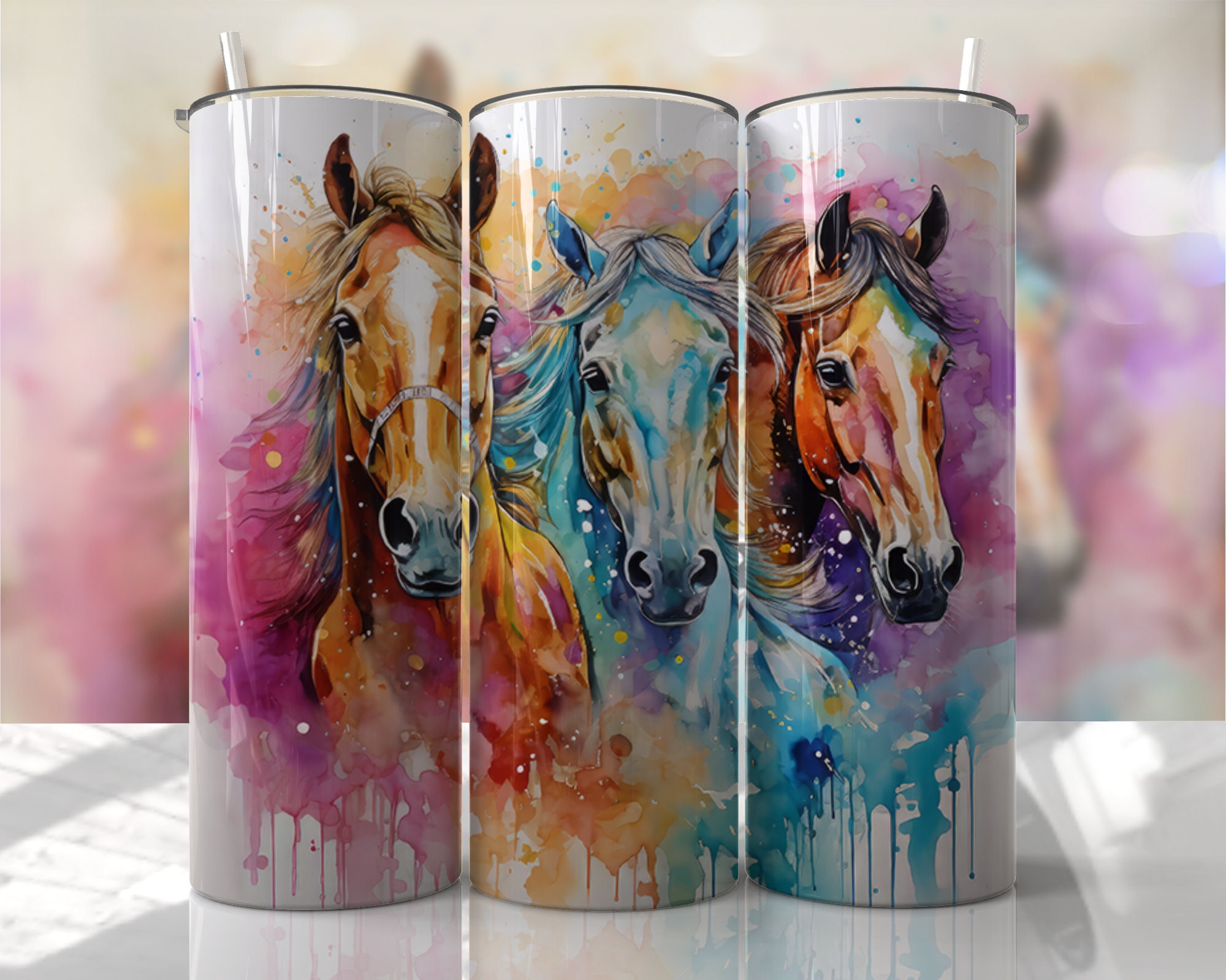 Fantasia Horse Disney Tumbler, Colorful Tumbler, Colorful Sk - Inspire  Uplift