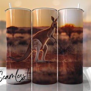 Kangaroo Tumbler Wrap Nahtlose Fotografie Tumbler Vorlage Sublimation Designs Downloads - Skinny 20oz Design