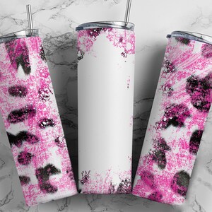 Pink Western Tumbler Wrap Cow Print Background Seamless Country Sublimation Designs Downloads - Skinny 20oz - PNG 2022