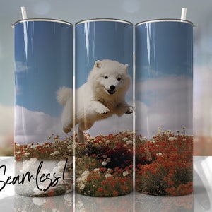 Arctic White Fox Tumbler Wrap Seamless Photography Tumbler PNG Template Sublimation Designs Downloads - Skinny 20oz Design