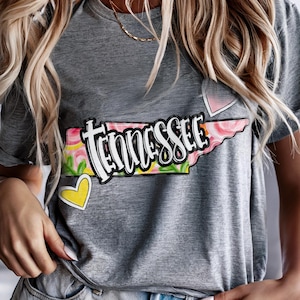 Tennessee State sublimatieontwerp png - DTF Big Spirit, T-shirtmokken Tumblersublimatie - bloemen helder png - EmmePrintco