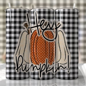 Fall - Hey Pumpkin - 20oz Skinny Seamless Tumbler Wrap PNG - Sublimation Tumbler Template - EmmePrintCo
