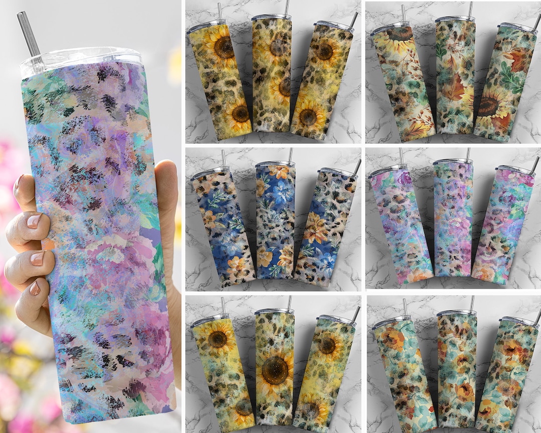 Tumbler Wrap Bundle Western Country Floral PNG Seamless Tumbler Drive ...
