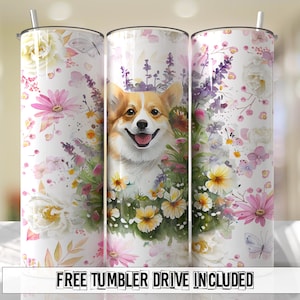 Corgi Dog moeder beker wrap PNG bekerontwerp sublimatie ontwerpen downloads - mager 20oz - png - 2023