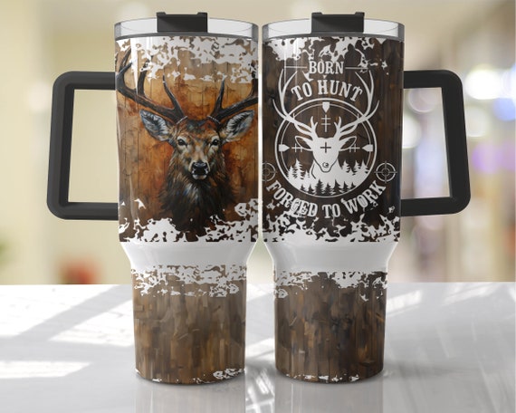 Funny Mens - Deer Hunting - 40oz Tumbler Wrap Sublimation Design Download PNG - DTF Digital File Download - Tumbler Template EmmePrintCo