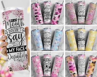 Tumbler Wrap Bundle Funny Sarcastic Western PNG Seamless Tumbler Drive Designs Sublimation Designs Downloads - Skinny 20oz Wrap - PNG
