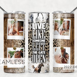 Horse Lover Photo Seamless Tumbler Design for Pictures Cheetah Print Sublimation Designs Downloads - Skinny 20oz - PNG 2022