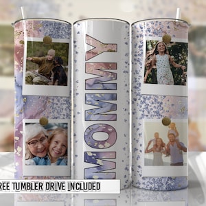 MAMÁ - Agregar foto - Envoltura para vaso Milkyway - Diseños de sublimación para vasos - Descargas sin costuras - Diseño de vaso delgado de 20 oz - PNG