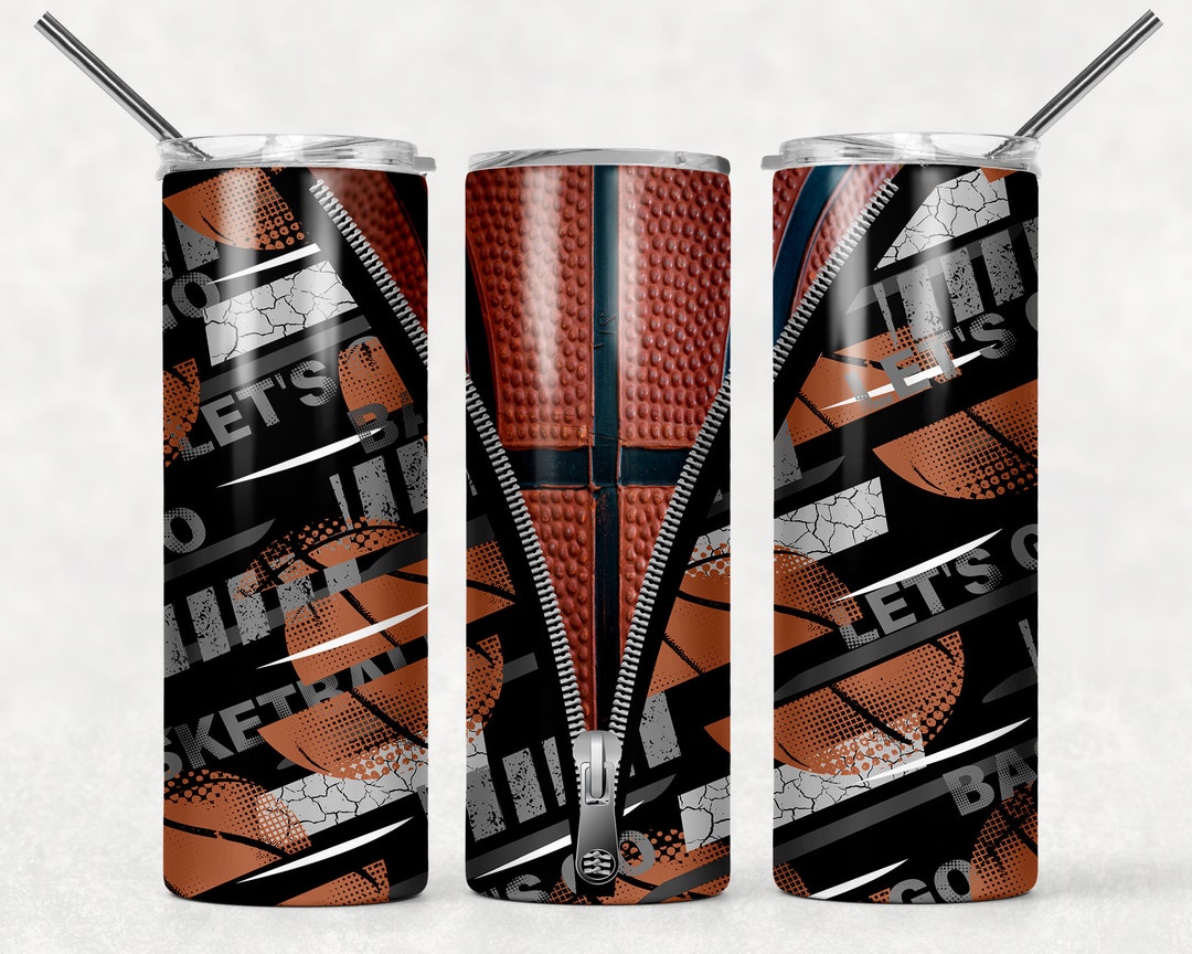 SEAMLESS Basketball Zipper Sports Men Sublimation Designs Downloads Skinny Tumbler Template 20oz