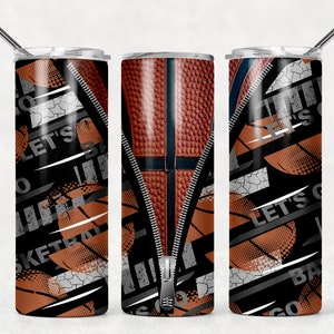 SEAMLESS Basketball Zipper Sports Men Sublimation Designs Downloads - Skinny Tumbler Template 20oz Design - PNG Commercial Use 2021