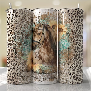 Seamless Tumbler Design Horse Cheetah Print Sublimation Designs Downloads - Skinny 20oz - PNG 2022