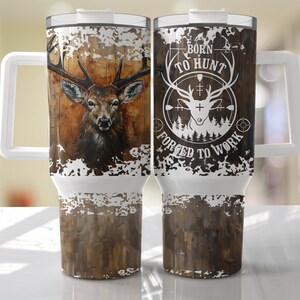 Funny Mens - Deer Hunting - 40oz Tumbler Wrap Sublimation Design Download PNG - DTF Digital File Download - Tumbler Template EmmePrintCo image 2