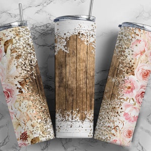 Floral Western Tumbler Wrap Cowgirl Stier Fügen Sie Ihren eigenen Text hinzu Nahtlose Country Sublimationsdesigns Downloads - Skinny 20oz - PNG 2022