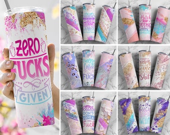 Funny Tumbler Wrap Bundle R18 Sweary Cuss Sarcastic PNG Seamless Tumbler Drive Designs Sublimation Downloads - Skinny 20oz - PNG