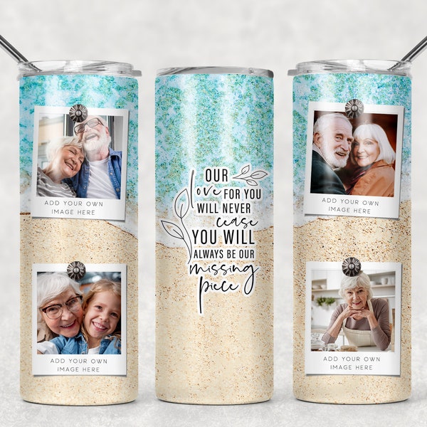 Beach Memorial Tumbler Wrap Photo Picture Frames Tumbler Template Sublimation Designs Downloads - Skinny Tumbler 20oz Design - PNG 2021