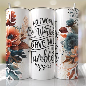 Lustiger Mitarbeiter Tumbler Wrap Floral Tumbler Wrap Boho Rustikale Blumen Sublimation Nahtlose Designs - Skinny Tumbler 20oz - PNG 2023