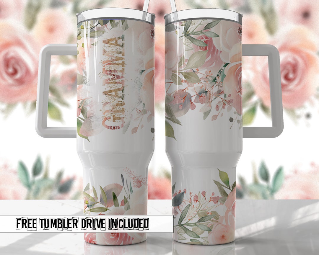 Floral GRAMMA Mother's Day 40oz Quencher Tumbler Wrap - Seamless PNG ...