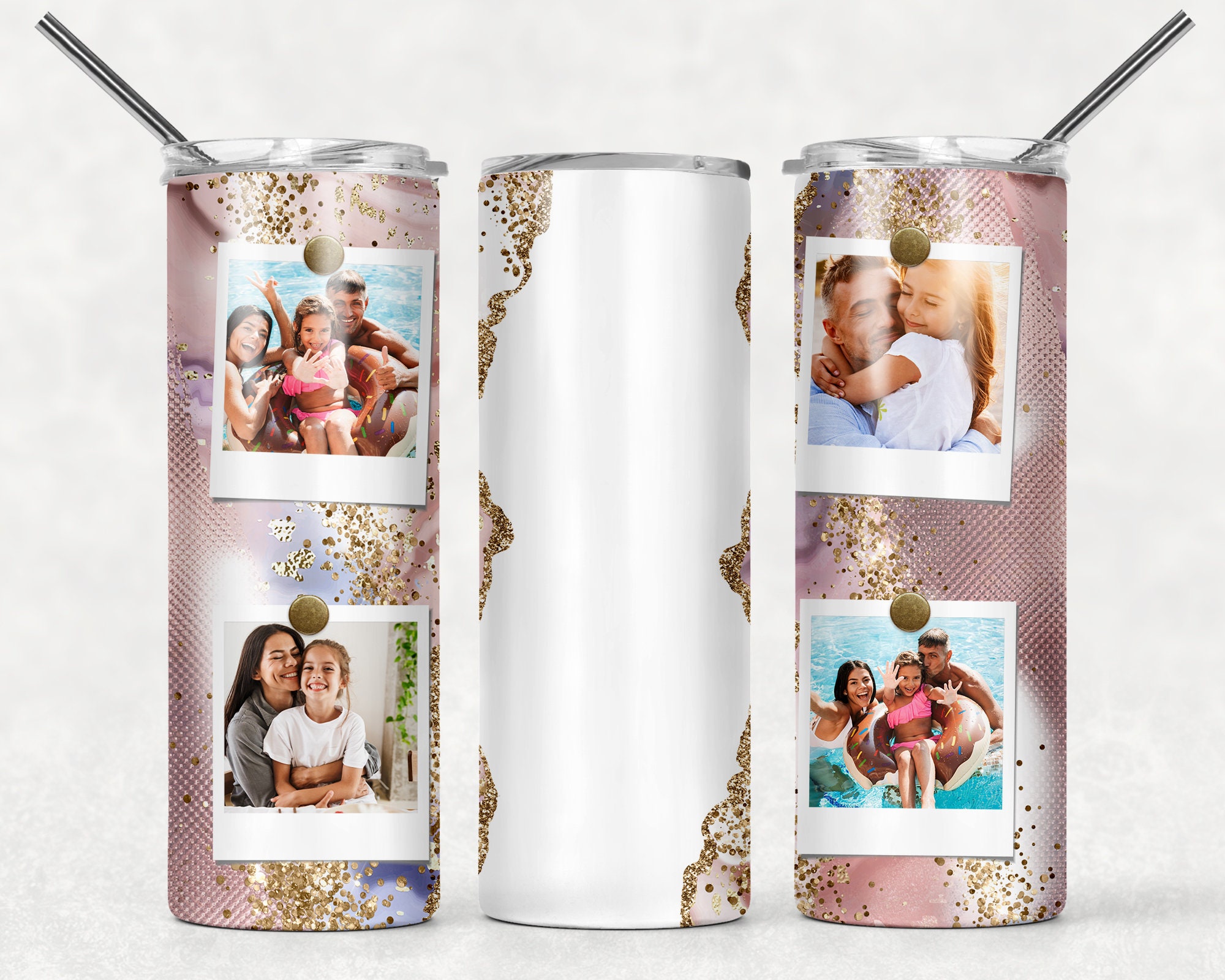 Photo Tumbler Add Name Design Seamless for Pictures Blush Pink - Etsy