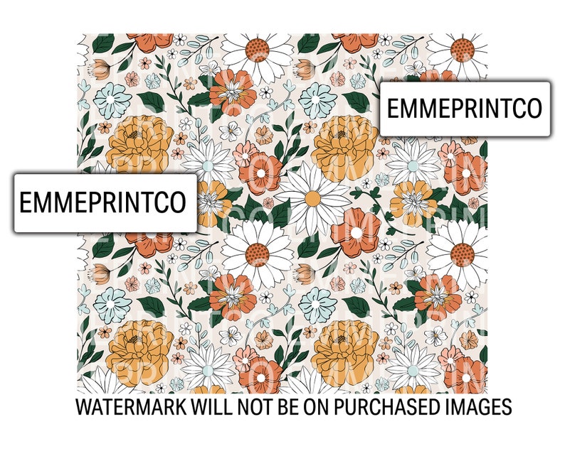 Fall Floral Tumbler Wrap PNG Seamless Sublimation Designs - Etsy