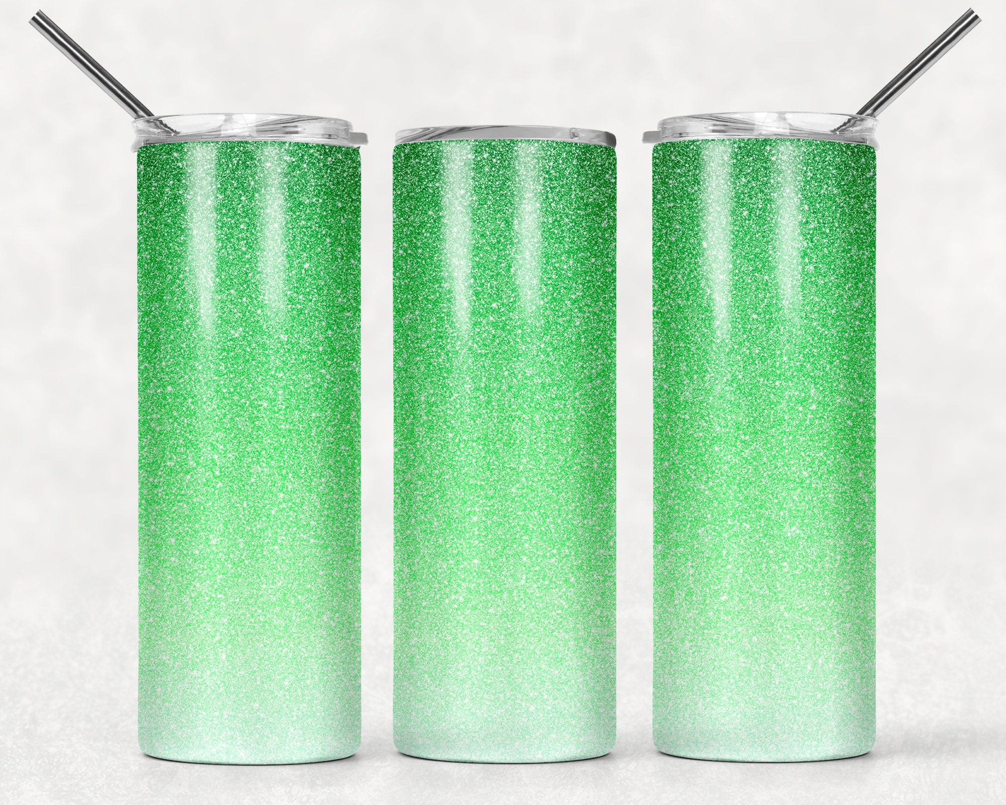 Sparkling Green Glitter Ombre Tumbler Wrap,green Sublimation Design, 20 Oz  Skinny Tumbler,digital Download, Gradient Tumbler PNG Sublimate 