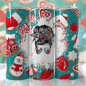 Grappig moederbroodje kerstbekerontwerp naadloze sublimatieontwerpen downloads - magere beker 20oz ontwerp - png PNGEgg