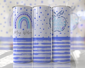 Leraar beker wrap PNG - naam toevoegen - 20oz magere naadloze beker wrap PNG - sjabloon sublimatie beker - EmmePrintCo