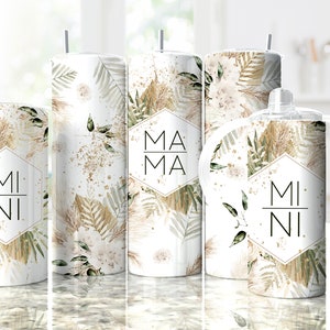 Vaso Mama Mini Boho PNG, diseño floral moderno de 15 oz con tapa, diseño de sublimación sin costuras - Diseño de vaso delgado de 20 oz - 2022