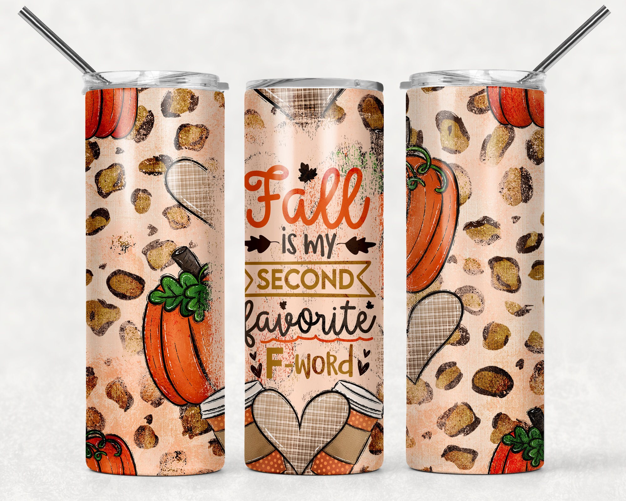 Funny F-word Fall Tumbler Wrap PNG Floral Seamless Sublimation Designs ...
