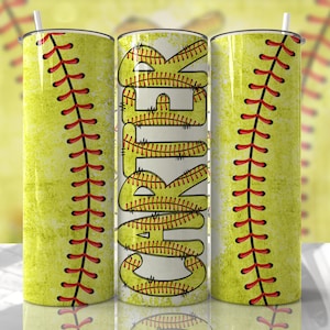 Softball Tumbler Wrap PNG Name Doodle Alpha Tumbler Seamless Sublimation Designs Downloads - Skinny 20oz Design