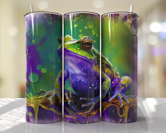 Frog Tumbler Wrap Purple Alcohol Ink Seamless Sublimation Designs Downloads  Skinny 20oz PNG 