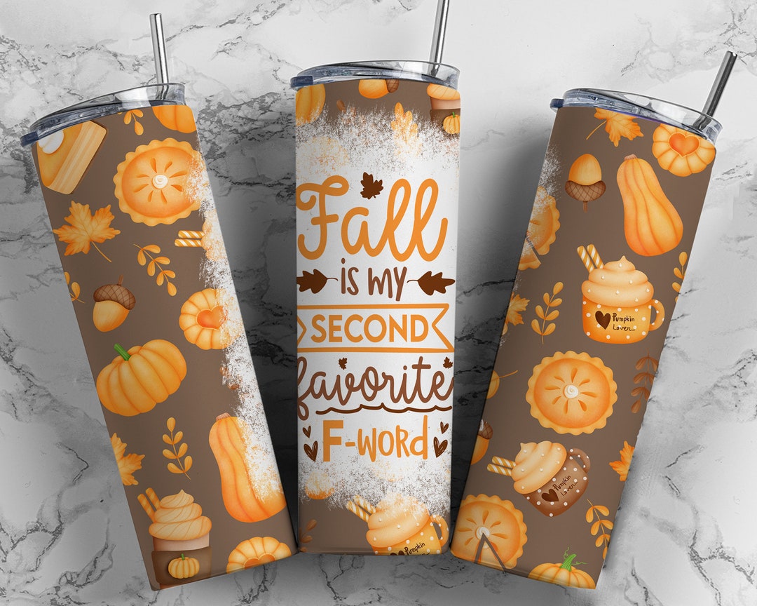 Funny F-word Fall Tumbler Wrap PNG Floral Seamless Sublimation Designs ...