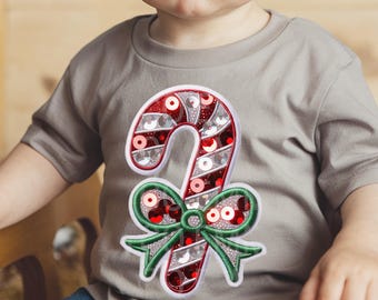Cute Christmas Faux Embroidery Sequins Glitter Sublimation Design Download PNG - DTF  Download - Shirts