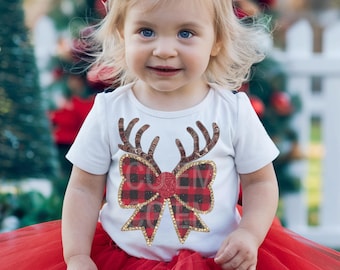 Faux Embroidery DTF File Christmas PNG - Plaid Red Sequin Coquette Bow -  Sublimation Template - Cute - Design Download - DTF - Shirts