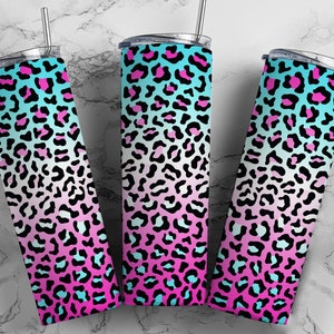 Bright Cheetah Print Tumbler Wrap PNG Seamless Sublimation Designs Downloads - Skinny Tumbler 20oz Design - PNG 2022