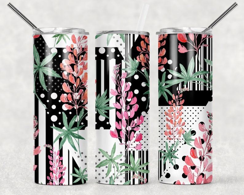 Abstract Floral Summer Sublimation Designs for Tumbler Etsy