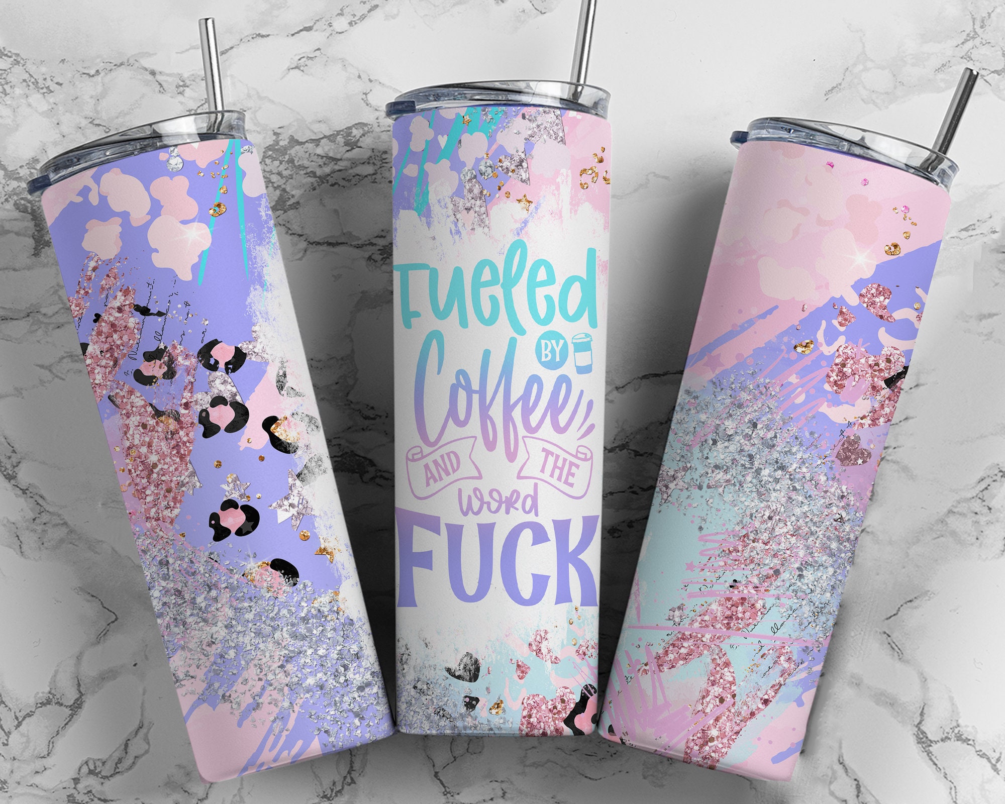 Funny Coffee Quote Tumbler Wrap PNG Cuss R18 Sweary Seamless Sublimation Designs Downloads - Skinny 20oz