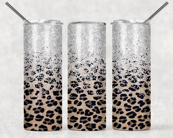 Buy Leopard Print Tumbler, White Glitter Tumbler, Glitter Tumblers, White  Leopard Tumbler, Leopard Print Cup, White Glitter Cup Online in India 