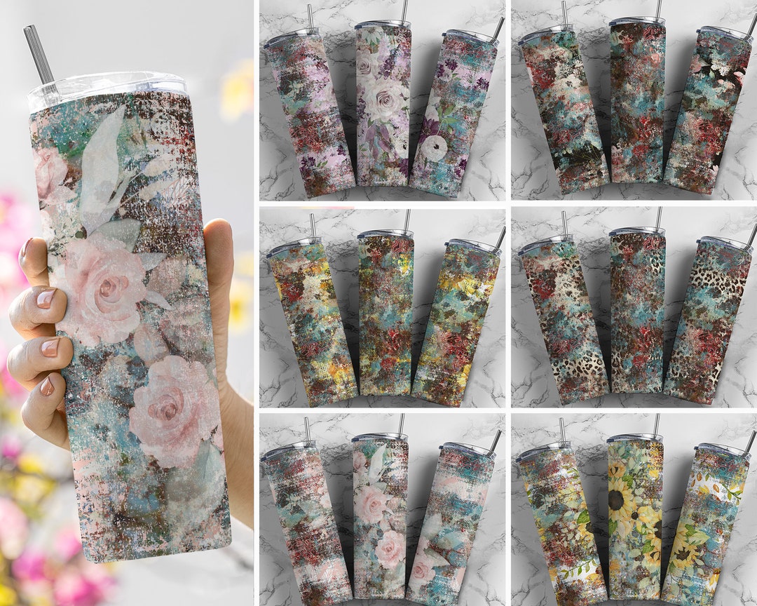 Tumbler Wrap Bundle Western Country Floral PNG Seamless Tumbler Drive ...