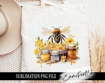 Honey Bee Sublimation Design PNG - Honey Bee Tshirt Mugs Tumbler Sublimation - PNG - EmmePrintco