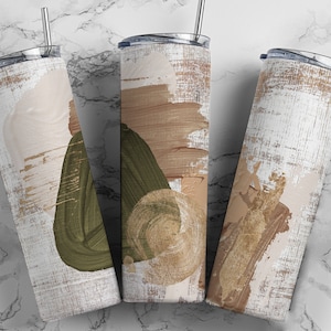 Diseños de sublimación abstractos modernos en marrón y verde para envolver vasos sin costuras - Descargas - Delgado 20 oz - PNG 2022