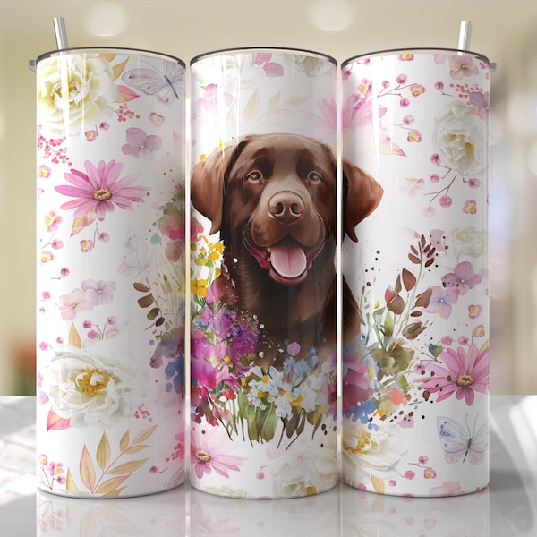 Chocolate Lab Dog Mom Tumbler Wrap PNG Tumbler Design Sublimation Designs Downloads - Skinny 20oz - PNG - 2023